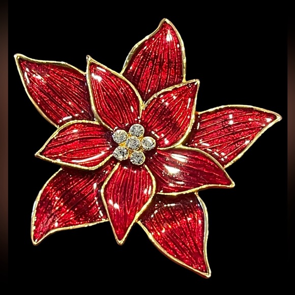 Eisenberg Ice Jewelry - ❌sold during show❌Vintage Eisenberg Ice Poinsettia Brooch